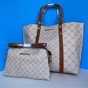 NewSteve Madden Tote Bag  Crossbody Bag Bteresaa Color Beige/Brown, Faux Leather